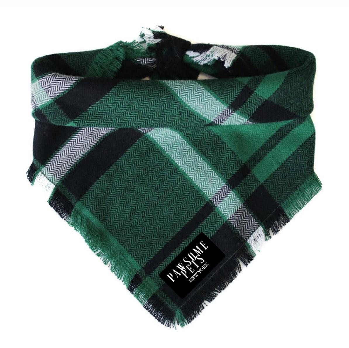 Pawsome Pets Handmade 100 Percent Cotton Dog Bandana Spruce Square Style Made To Order
