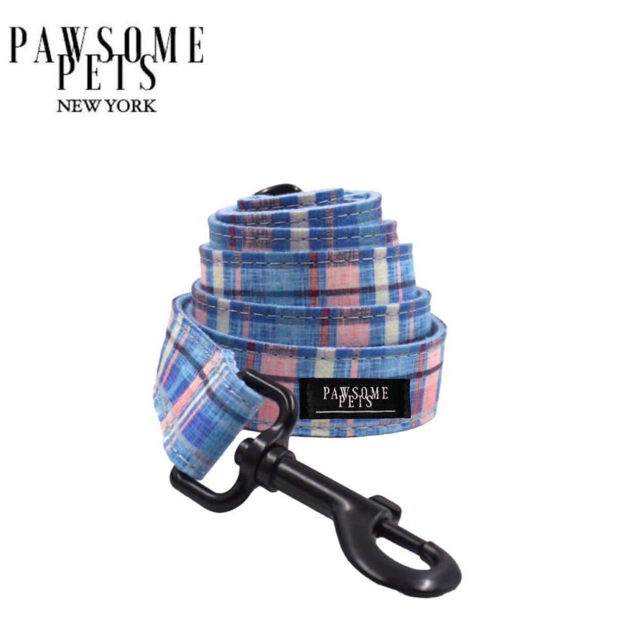 Blue Stripe Dog Leash With 60 Inch Length Width Eight Tenths Inch Reinforced Nylon Rose Gold Hardware D Ring