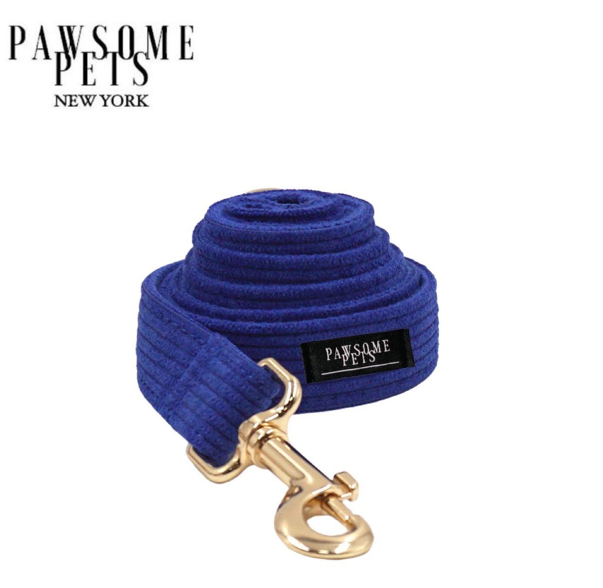 Pawsome Pets Sapphire Dog Leash With 60 Inch Length 0.8 Inch Width Nylon Reinforced Heavy Duty Rose Gold Hardware