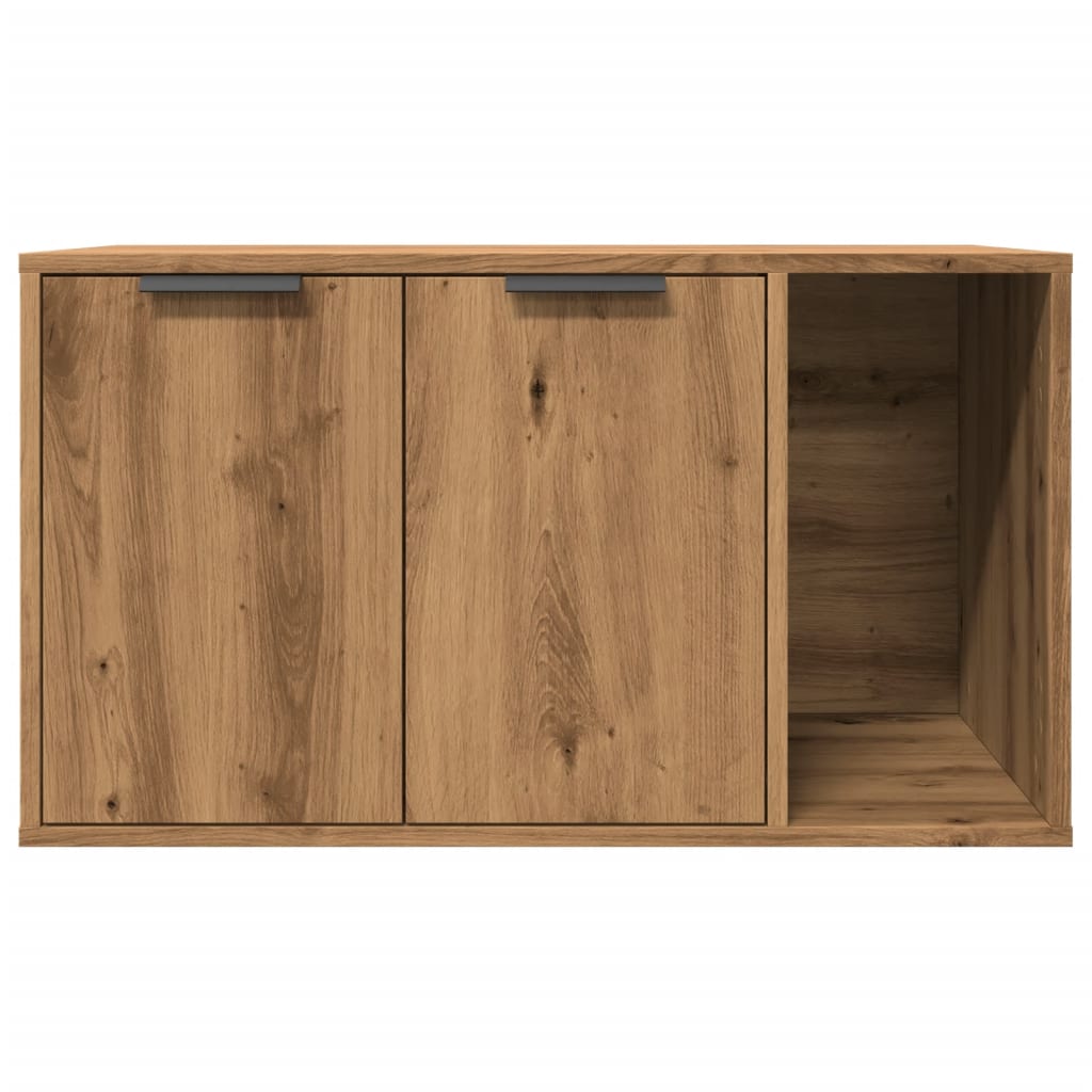 NNEVL Artisan Oak Cat Litter Box Enclosure 80x50x45 cm Engineered Wood Durable Home Furniture