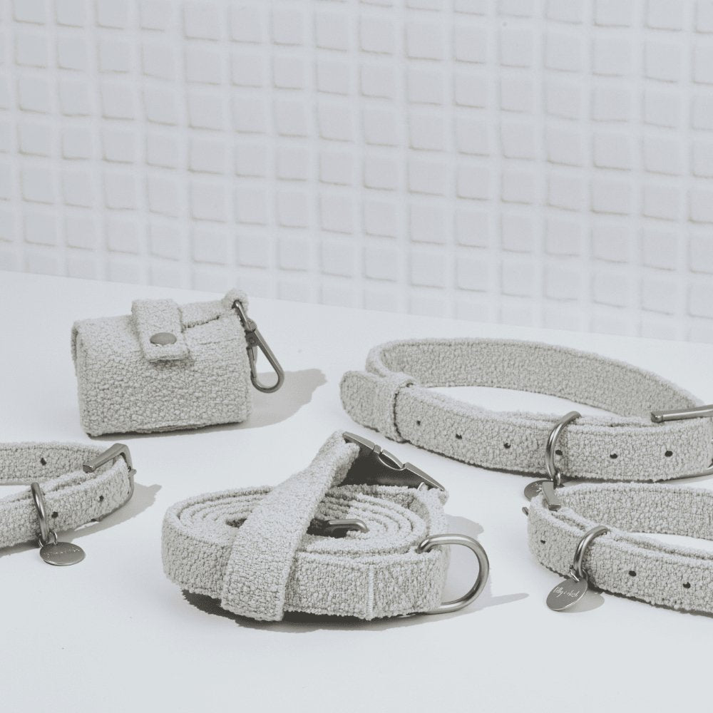 Lilly and Dash Cloud Boucle Waste Bag Holder for Leash 100 Percent Polyester with Dual Connection Points