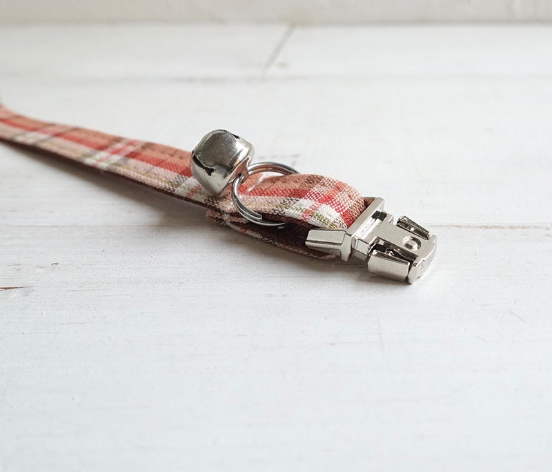 Red Plaid Dog Collar With Rose Gold Hardware And Adjustable Neoprene Comfort From Pawsome Pets
