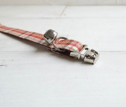 Red Plaid Dog Collar With Rose Gold Hardware And Adjustable Neoprene Comfort From Pawsome Pets