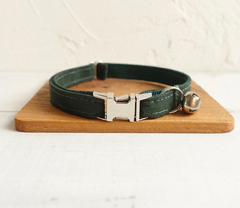 Dark Forest Green Dog Collar With Rose Gold Hardware Adjustable Neoprene Comfort PAWSOME PETS Original Design