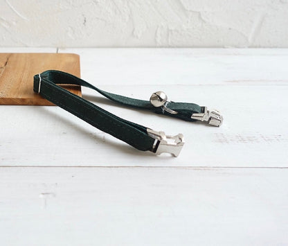 Dark Forest Green Dog Collar With Rose Gold Hardware Adjustable Neoprene Comfort PAWSOME PETS Original Design