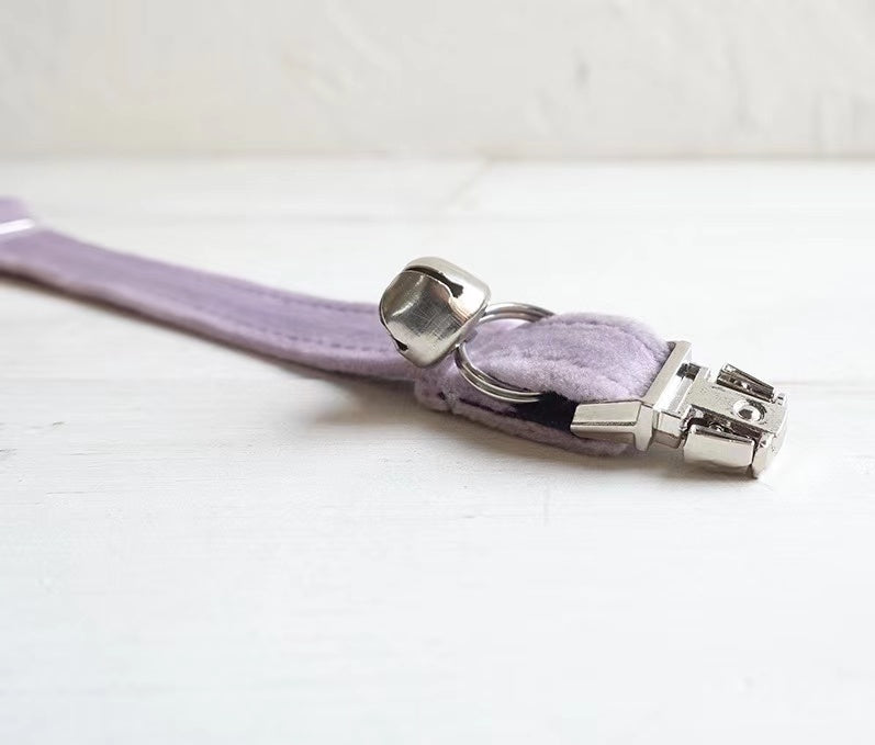 Violet Neoprene Dog Collar With Rose Gold Hardware Fully Adjustable For Comfortable Everyday Wear