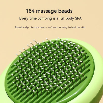 Avocado Shaped 2 In 1 Cat And Dog Grooming Tool Hair Remover Brush With Stainless Steel Needle For Fur Massage