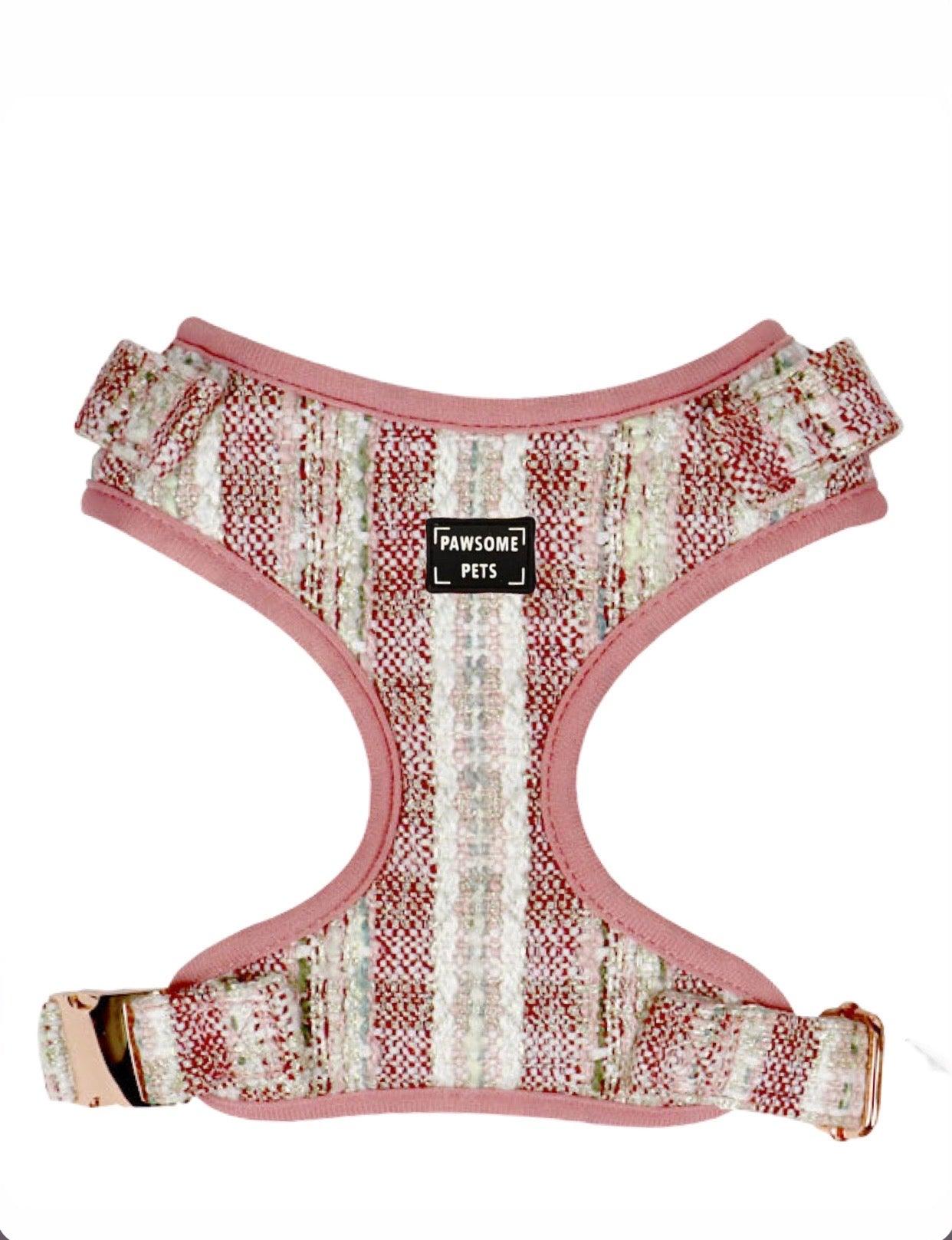 French Vermilion Adjustable Soft Lightweight Vest Style Chest Harness For Dogs And Cats