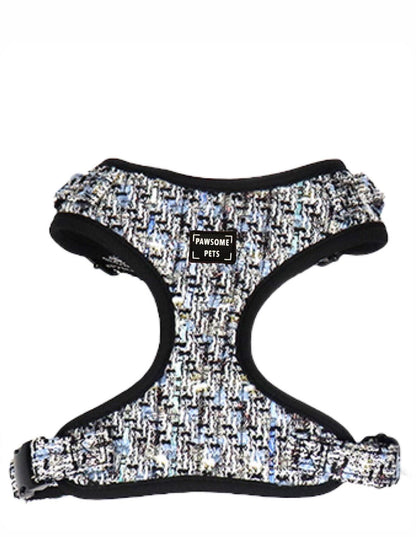 Adjustable Royal Black Pet Harness For Cats And Dogs With Soft Lightweight Durable Chest And Neck Straps