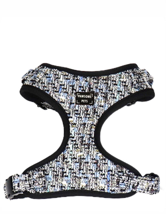 Adjustable Royal Black Pet Harness For Cats And Dogs With Soft Lightweight Durable Chest And Neck Straps