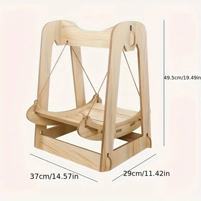 Wooden Rocking Cat Bed Furniture Double Layer Hammock