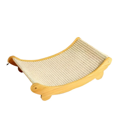 Space Saving Wooden Cat Scratcher Tower With Linen Upholstery For Indoor Cats And Furniture Protection