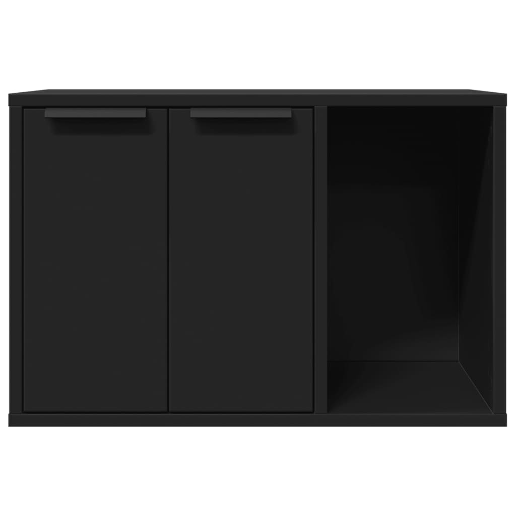 NNEVL Cat Litter Box Enclosure Black 60 x 40 x 40 cm Engineered Wood Durable Privacy Hideaway