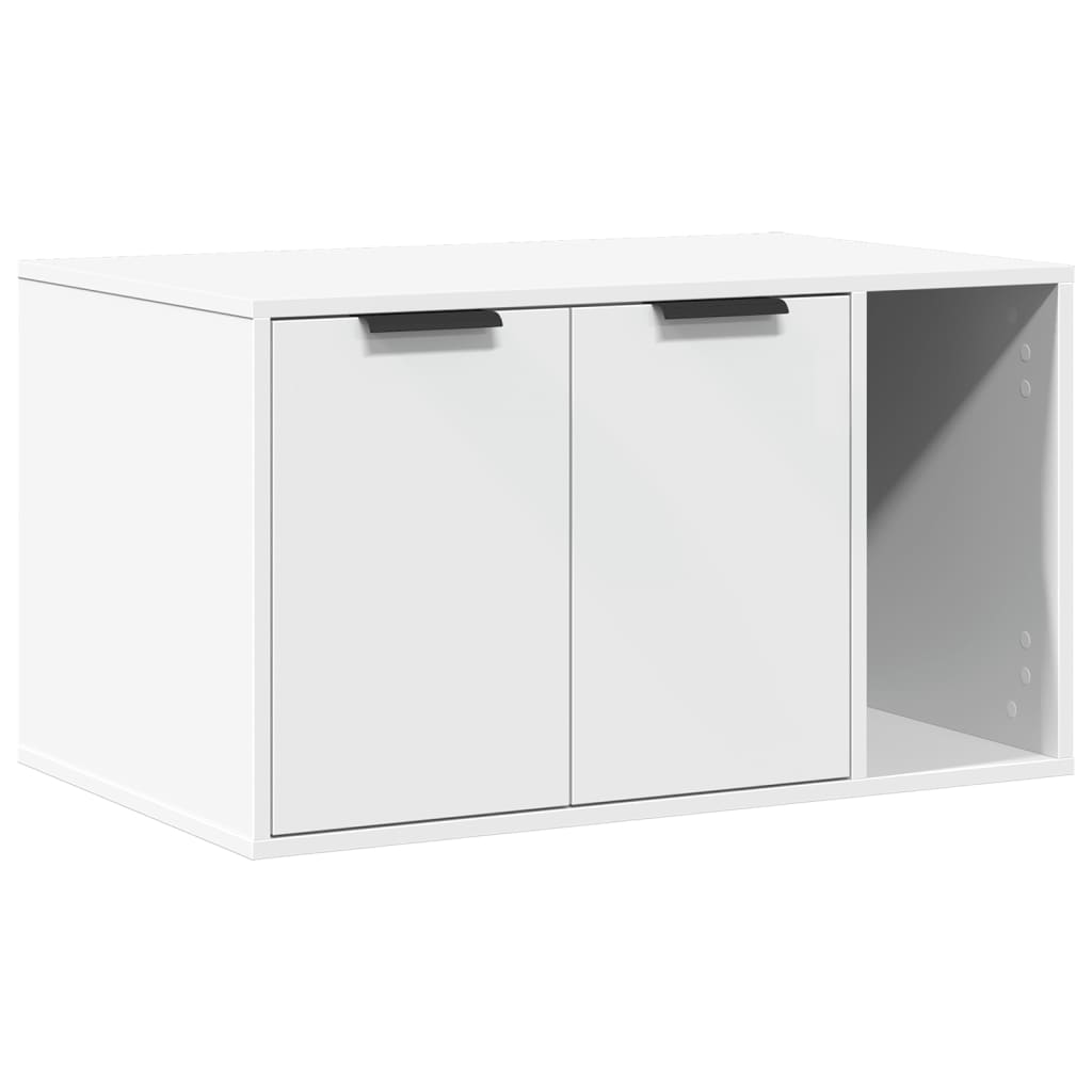 NNEVL White Cat Litter Box Enclosure Engineered Wood 80x50x45 cm Private Cozy Space