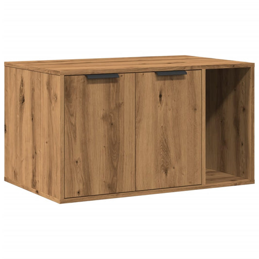 NNEVL Artisan Oak Cat Litter Box Enclosure 80x50x45 cm Engineered Wood Durable Home Furniture