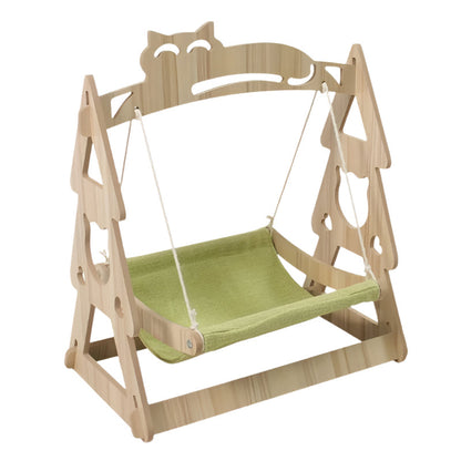 Cat Hammock Tree With Scratching Rope Lounger Bed Natural Sisal MDF Durable Indoor Cat Furniture