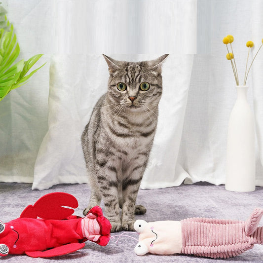 Automatic Interactive Plush Electric Cat Toy With Intelligent Start Stop