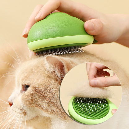 Avocado Shaped 2 In 1 Cat And Dog Grooming Tool Hair Remover Brush With Stainless Steel Needle For Fur Massage