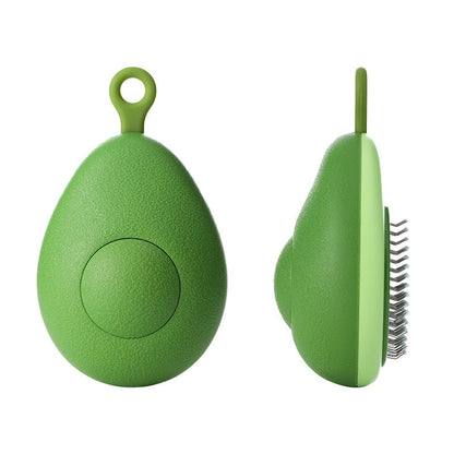 Avocado Shaped 2 In 1 Cat And Dog Grooming Tool Hair Remover Brush With Stainless Steel Needle For Fur Massage