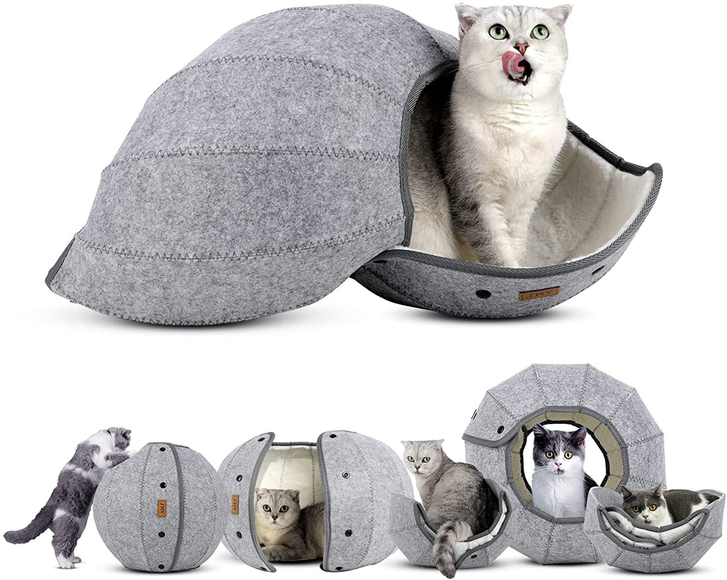 Foldable Cat Tunnel Toy For Interactive Play And Safe Hideaway Durable Design