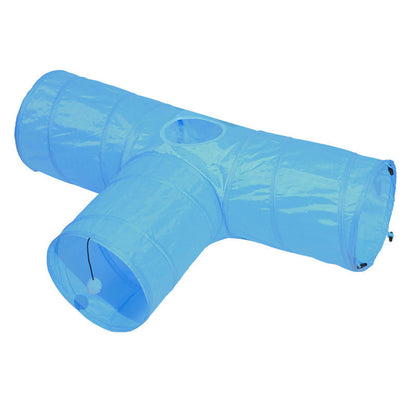 Foldable Cat Tunnel With Interactive Climbing Path For Entertaining Felines Lightweight Polyester Toy