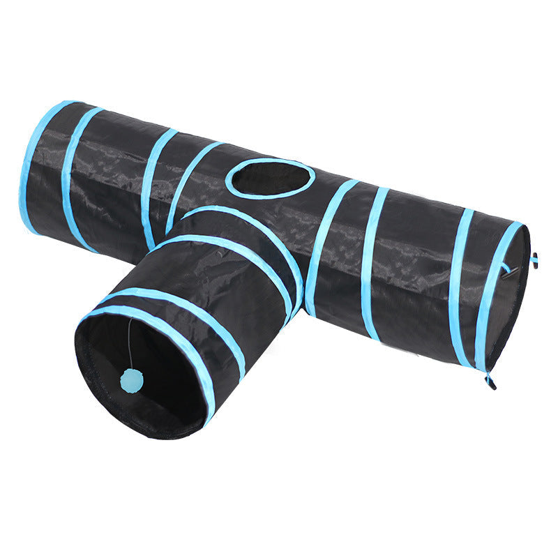Foldable Cat Tunnel With Interactive Climbing Path For Entertaining Felines Lightweight Polyester Toy
