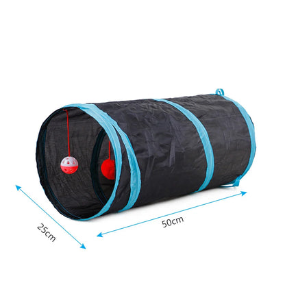 Foldable Interactive Cat Tunnel Tube With Multiple Holes For Cats And Rabbits Pet Toy