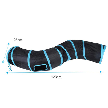 Foldable Interactive Cat Tunnel Tube With Multiple Holes For Cats And Rabbits Pet Toy