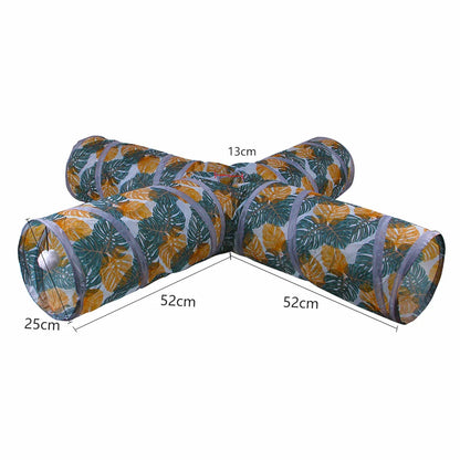 Foldable Interactive Cat Tunnel Tube With Multiple Holes For Cats And Rabbits Pet Toy