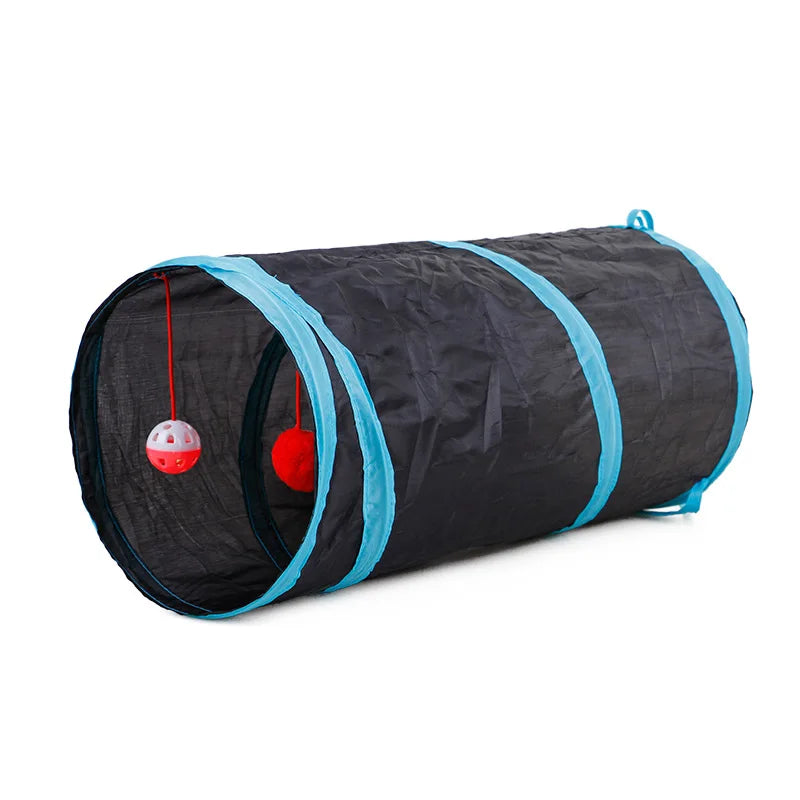 Foldable Interactive Cat Tunnel Tube With Multiple Holes For Cats And Rabbits Pet Toy