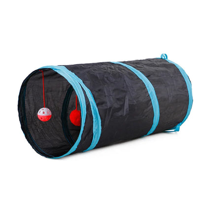 Foldable Interactive Cat Tunnel Tube With Multiple Holes For Cats And Rabbits Pet Toy