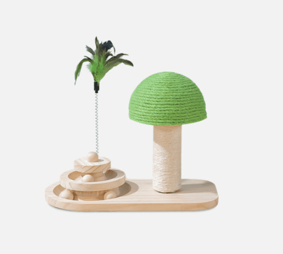 Interactive Wooden Cat Toy With Scratching Post And Sisal Balls For Cats Cat Tree Furniture Durable