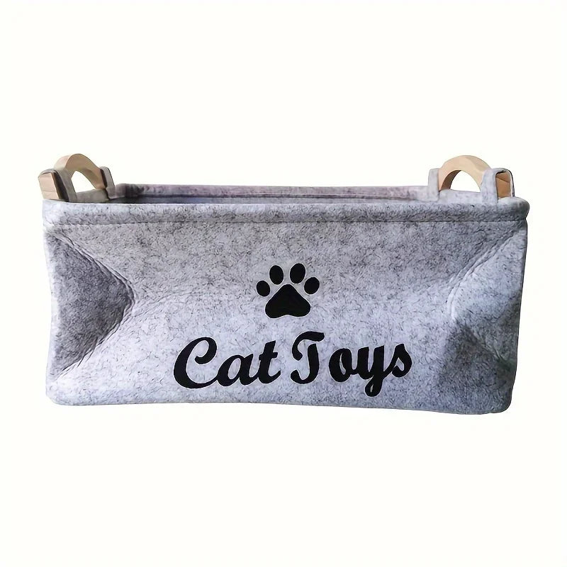 Purrfectly Organized Cat Toys Storage Basket For Stylish Play Area
