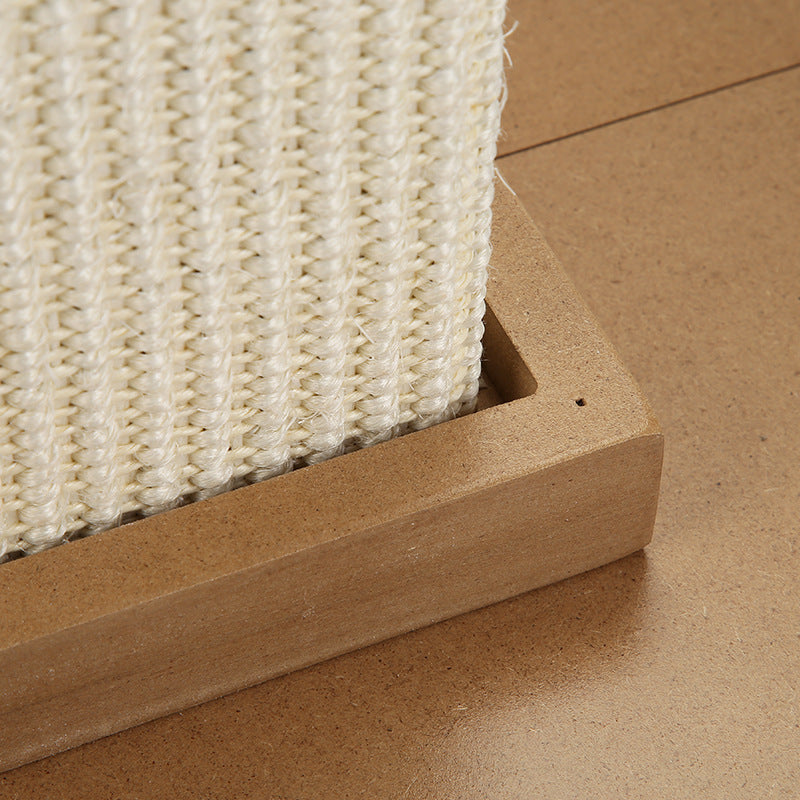 Roman Column Cat Scratching Board With Sisal And MDF Material Natural Wood Color Multiple Sizes