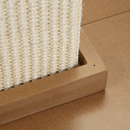 Roman Column Cat Scratching Board With Sisal And MDF Material Natural Wood Color Multiple Sizes