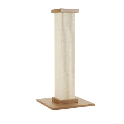 Roman Column Cat Scratching Board With Sisal And MDF Material Natural Wood Color Multiple Sizes