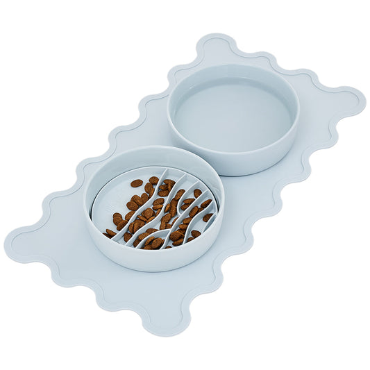 Wave Silicone Placemats 50cm By 27cm Food Grade BPA Free Wipe Clean Set Compatible With Pet Bowls