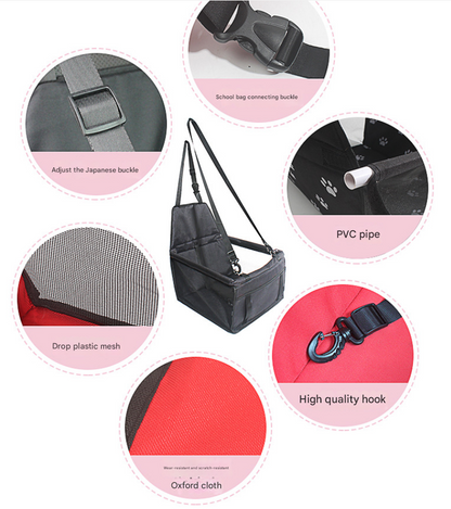 NNEDSZ Pink Portable Pet Car Seat With Safety Belt