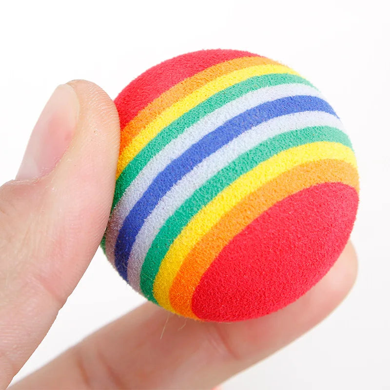 Rainbow EVA Cat and Small Dog Toy Ball Safe Durable