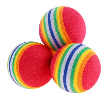 Rainbow EVA Cat and Small Dog Toy Ball Safe Durable