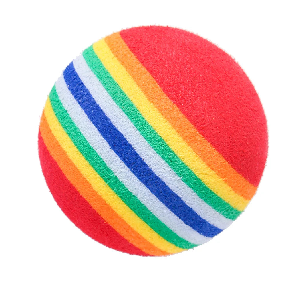 Rainbow EVA Cat and Small Dog Toy Ball Safe Durable