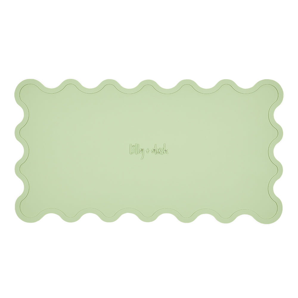 Wave Silicone Placemats 50cm By 27cm Food Grade BPA Free Wipe Clean Set Compatible With Pet Bowls