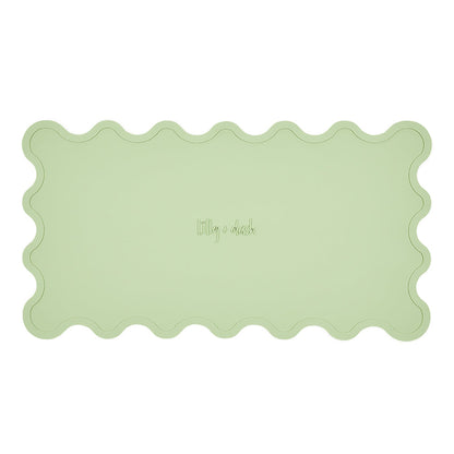 Wave Silicone Placemats 50cm By 27cm Food Grade BPA Free Wipe Clean Set Compatible With Pet Bowls