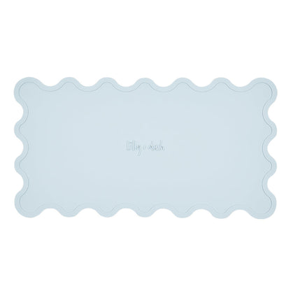 Wave Silicone Placemats 50cm By 27cm Food Grade BPA Free Wipe Clean Set Compatible With Pet Bowls