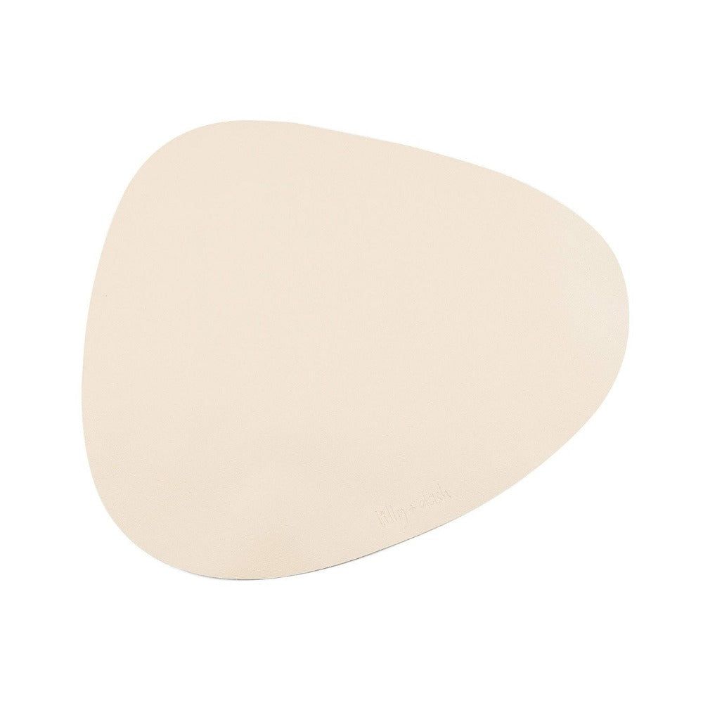 Asymmetric Vegan Leather Placemats 45cm By 37cm Set With Neutral Pet Bowls Wipe Clean