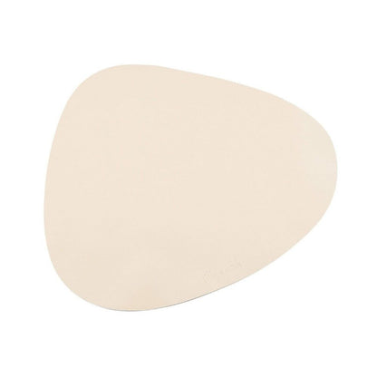Asymmetric Vegan Leather Placemats 45cm By 37cm Set With Neutral Pet Bowls Wipe Clean