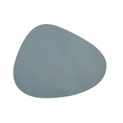 Asymmetric Vegan Leather Placemats 45cm By 37cm Set With Neutral Pet Bowls Wipe Clean