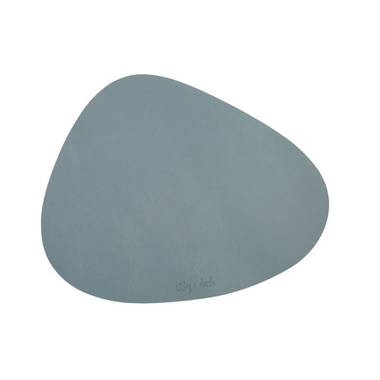 Asymmetric Vegan Leather Placemats 45cm By 37cm Set With Neutral Pet Bowls Wipe Clean
