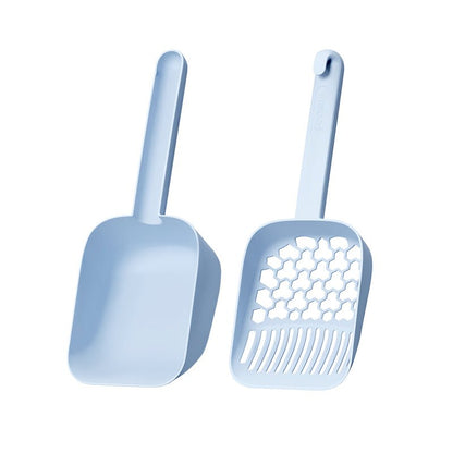 Dual Zone Cat Litter Scoop And Waste Shovel Set With Partitioned Sieve For Faster Cleaner Litter Maintenance