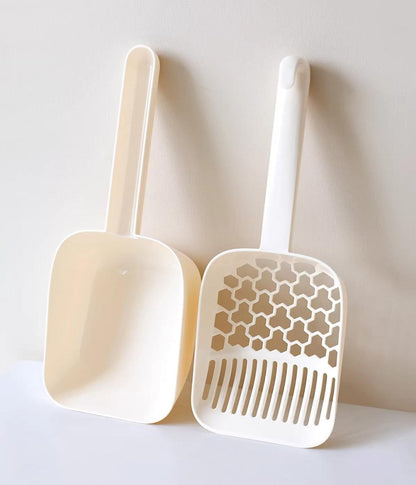 Dual Zone Cat Litter Scoop And Waste Shovel Set With Partitioned Sieve For Faster Cleaner Litter Maintenance